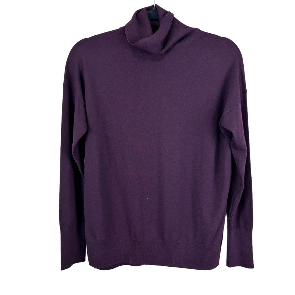 Aritzia Babaton 100% Wool Turtleneck Sweater Plum